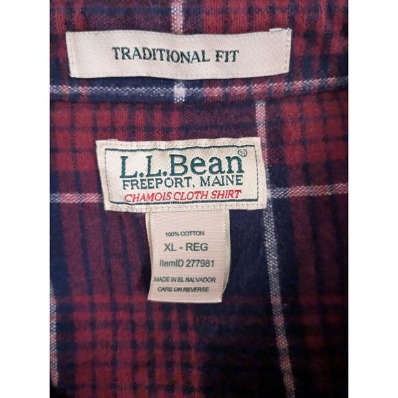 LL Bean Mens SZ L Plaid Traditional Fit Flannel Shirt Vintage - Picture 6 of 8